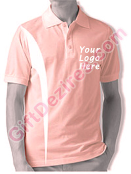 Designer Pink and White Color Company Logo T Shirts